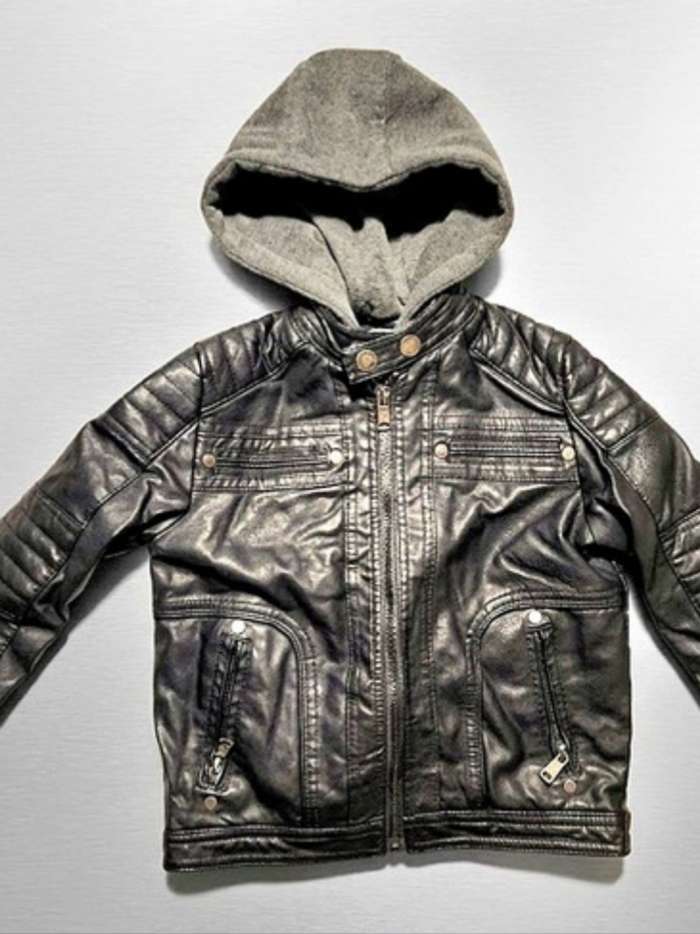 Vegan Leather Moto Boys Jacket